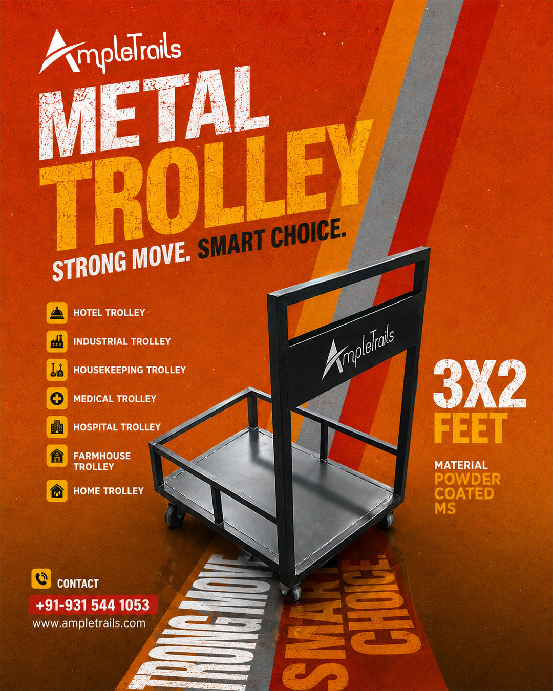 Hotel Trolly, Industrial Trolley, Housekeeping Trolly, Medical Trolley, Hospital Trolley, Farmhouse Trolley, Home Trolly