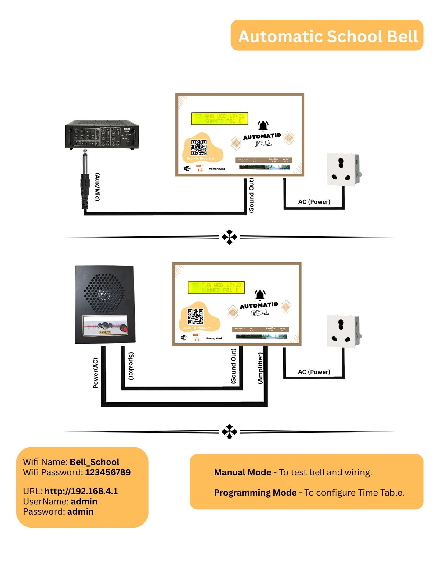 Connection diagram Automatic School Bell