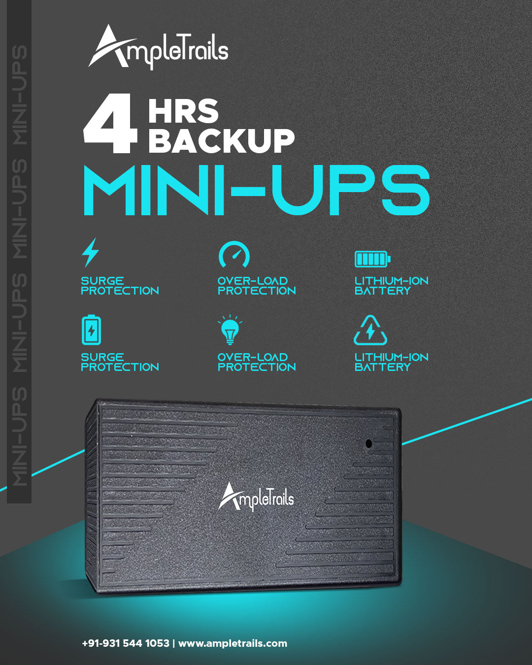 Mini UPS for 12V Biometric Machines | WiFi Router Broadband Modem | Backup Upto 4 Hours | WiFi Router UPS Power Backup During Power Cuts | UPS Broadband Modem (12 Volt Backup Upto 4 HRS)