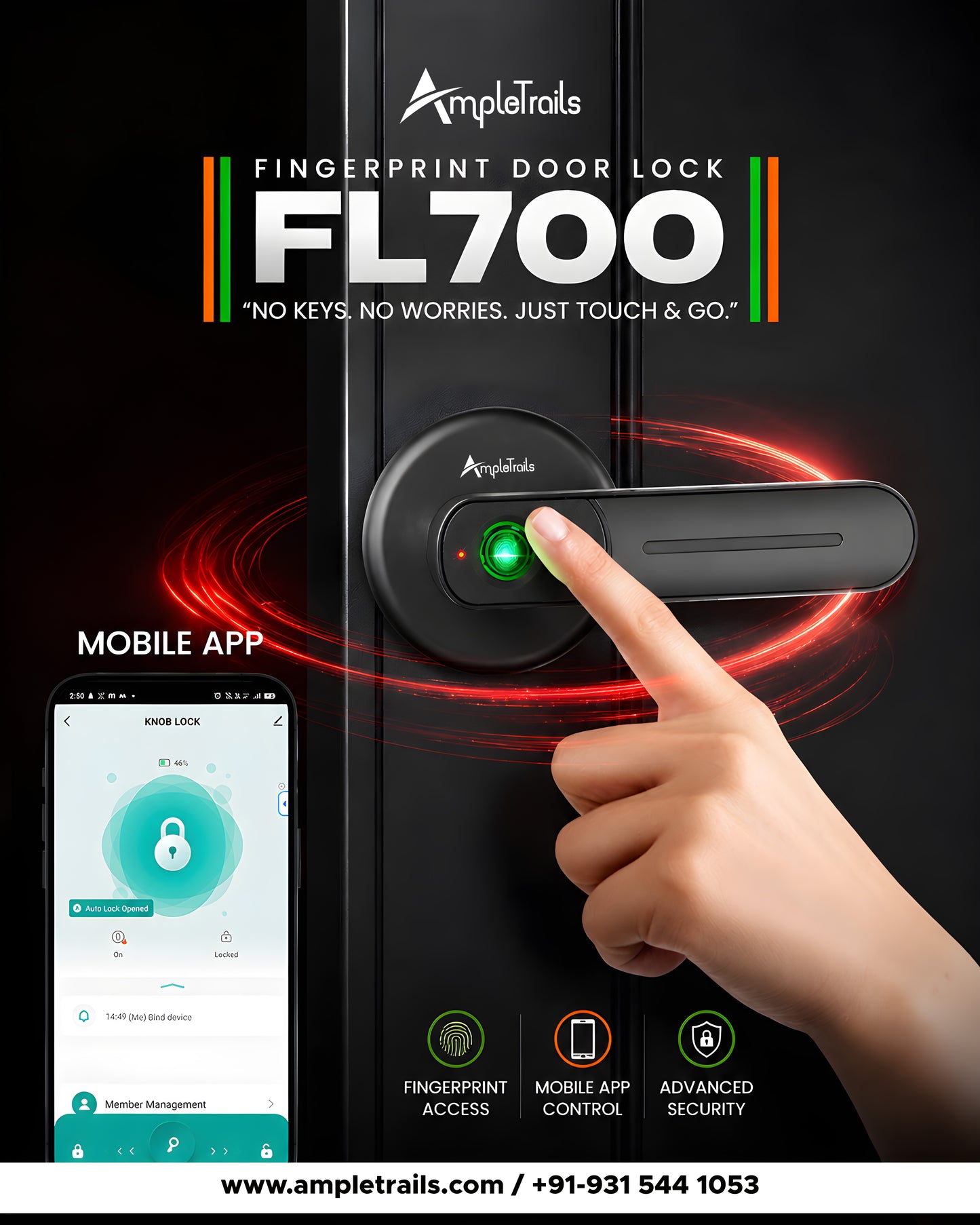 eSSL FL700 Door Fingerprint Lock