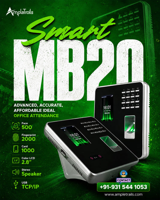 eSSL MB20 Face Attendance Machine – Compact Touchless Multi-Biometric