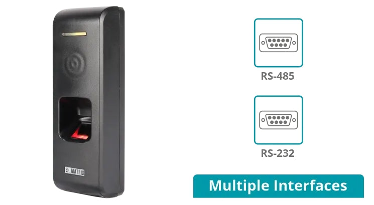 Cosec Path RDFX Fingerprint & Card Access Reader | Compact IP65 Design | Biometric Attendance