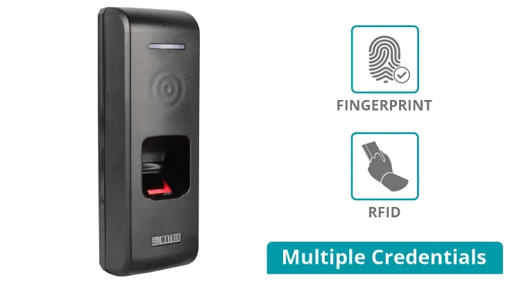 Cosec Path RDFX Fingerprint & Card Access Reader | Compact IP65 Design | Biometric Attendance