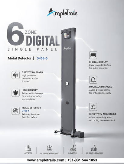 eSSL D468-6 Walk-Through Metal Detector – 6 Detection Zones