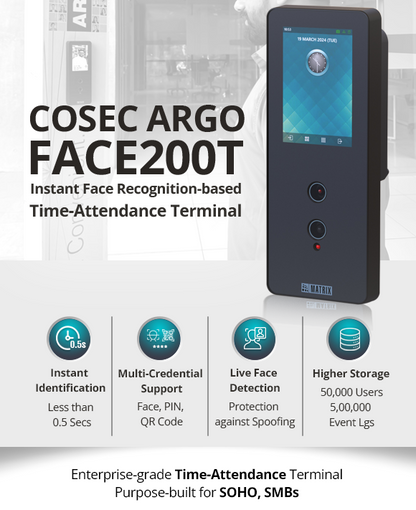 Matrix COSEC ARGO FACE200T Face Recognition Door Controller & Access System