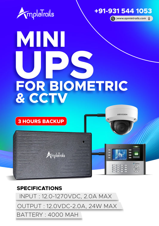 Mini UPS for 12V Biometric Machines | WiFi Router Broadband Modem | Backup Upto 4 Hours | WiFi Router UPS Power Backup During Power Cuts | UPS Broadband Modem (12 Volt Backup Upto 4 HRS)