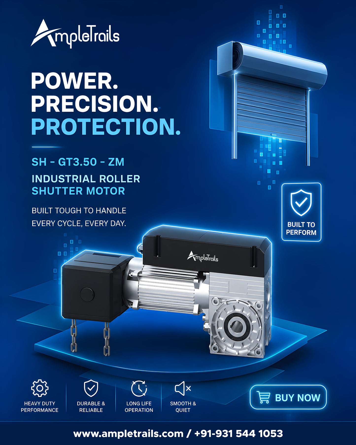 eSSL SH-GT3.50-ZM Shutter Opener – 350kg Automatic Door Motor