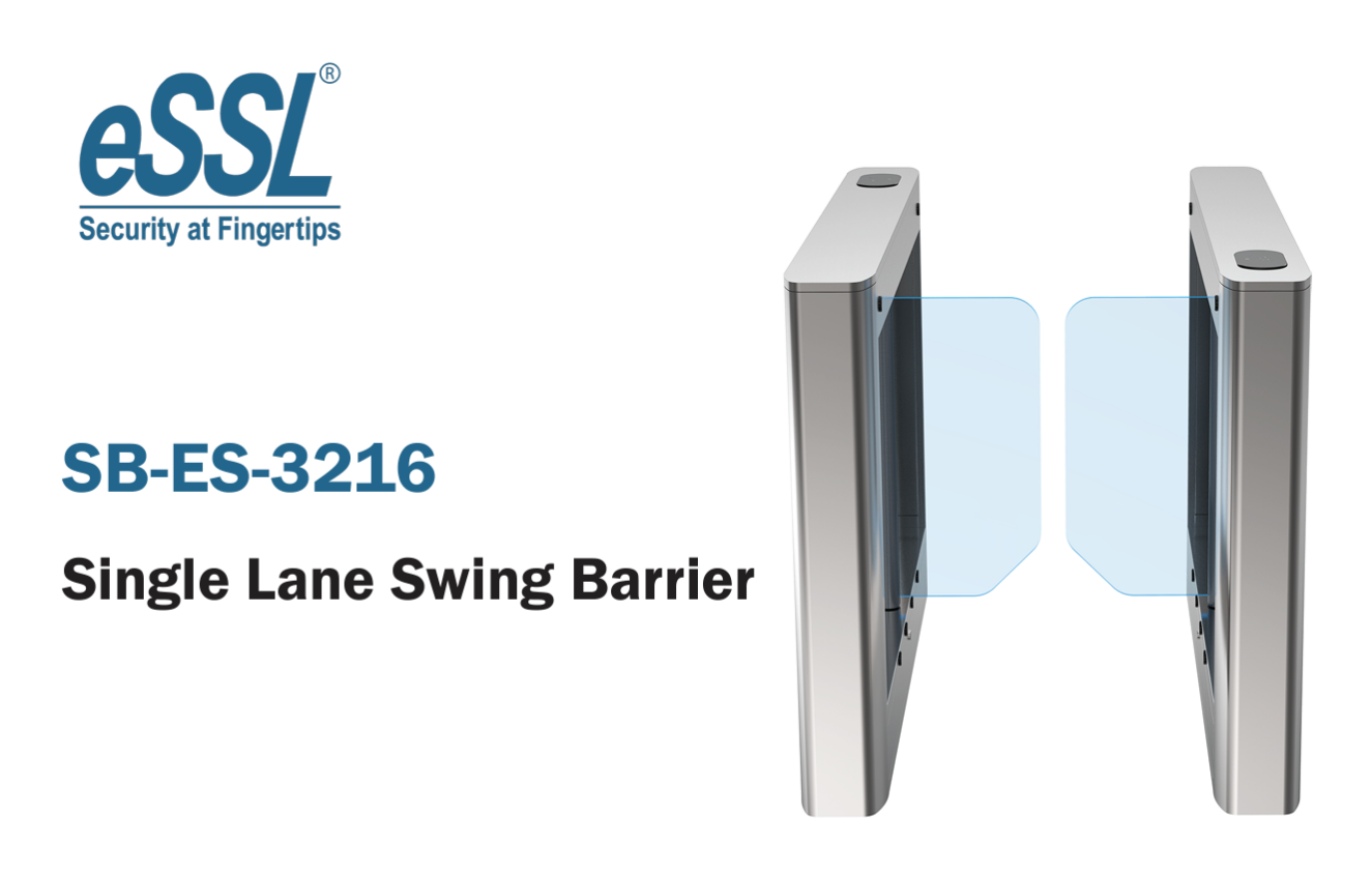eSSL SB-ES-3216 Single Swing Barrier Gate – Wheelchair-Friendly Access
