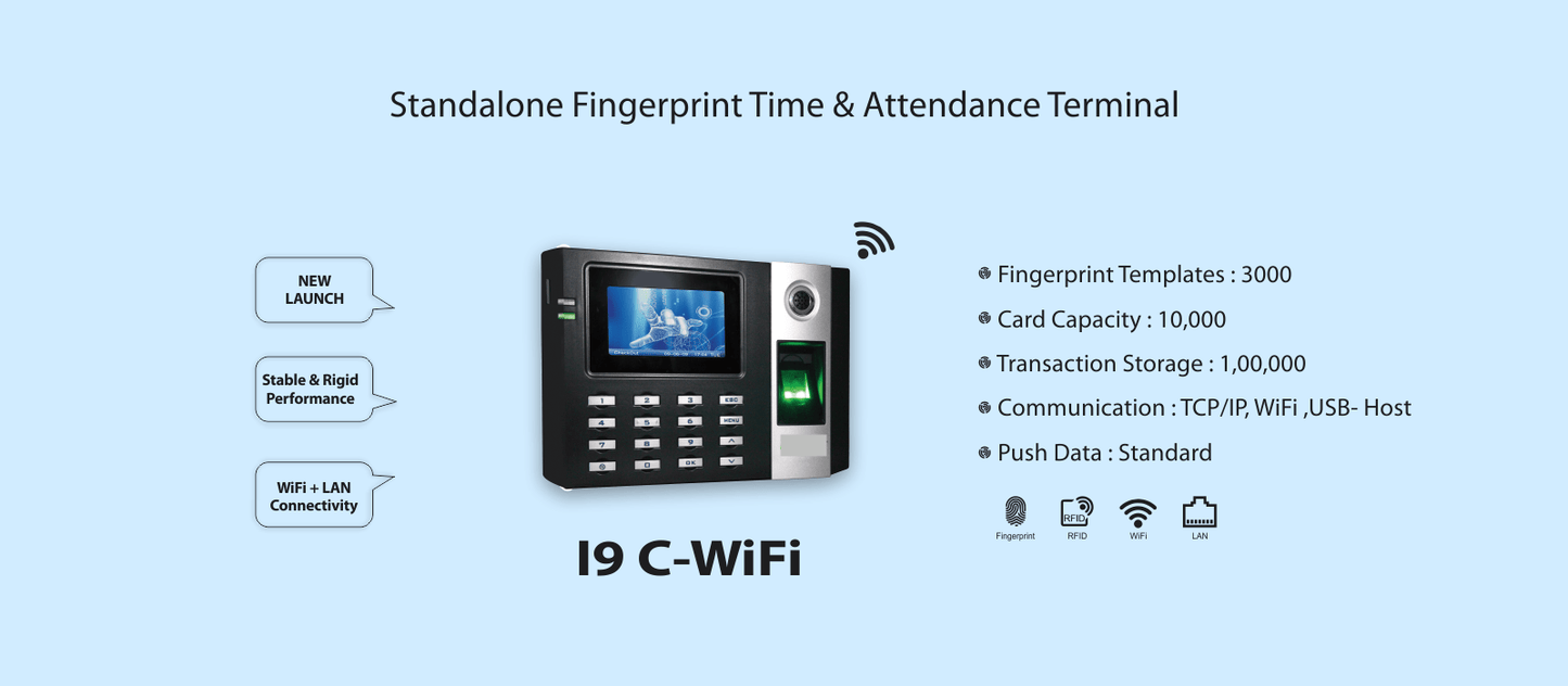 Time Attendance Machine eSSL E9C WI-FI - Biometric Attendance System
