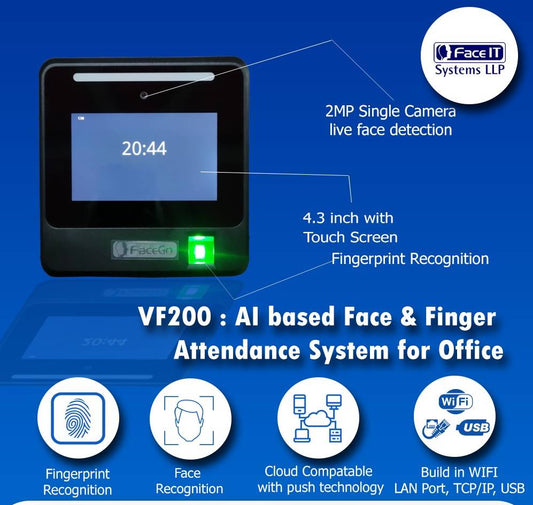 Fortuna VF200 AI based Face & Finger Attendance System