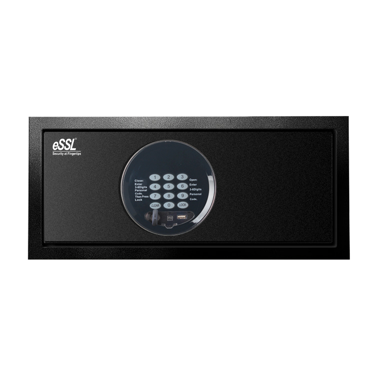 eSSL eSAFE-L-200 low-profile black digital safe locker with password keypad, 25 L