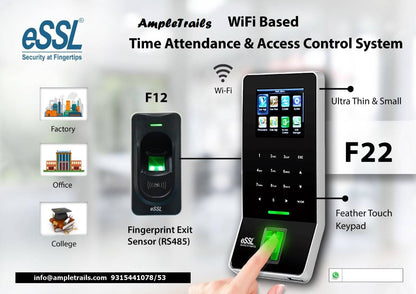 eSSL F22 + Wifi Biometric Fingerprint Time Attendance Machine