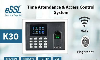 eSSL K30 Pro+ WiFi Fingerprint Time Attendance Machine with Access Control System, WiFi Connectivity and Biometric Employee Attendance for Office, Factory, School and Commercial Security