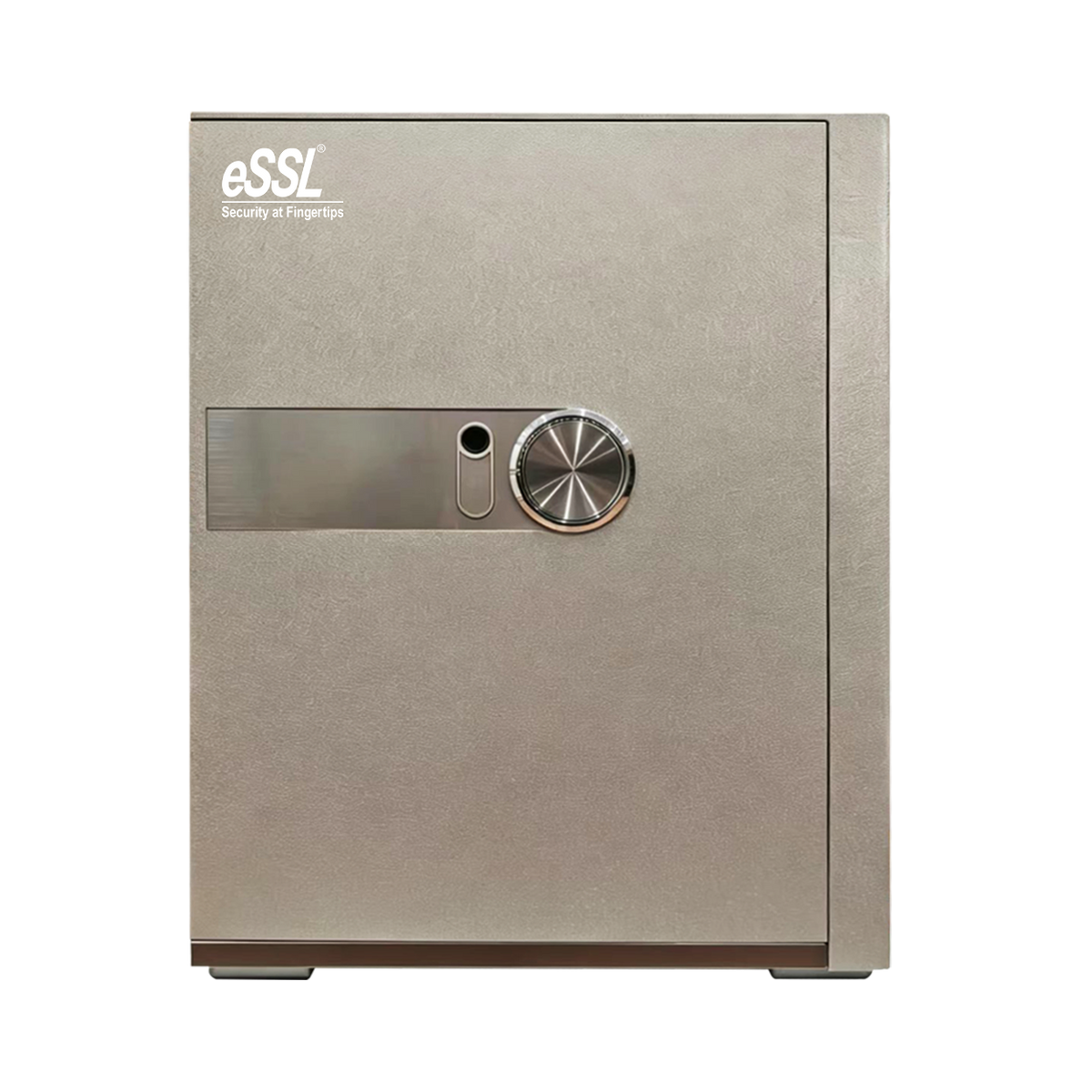 eSSL eSAFE-B-45 biometric safe locker with fingerprint sensor and password keypad, grey water-pattern finish, 38.8 L