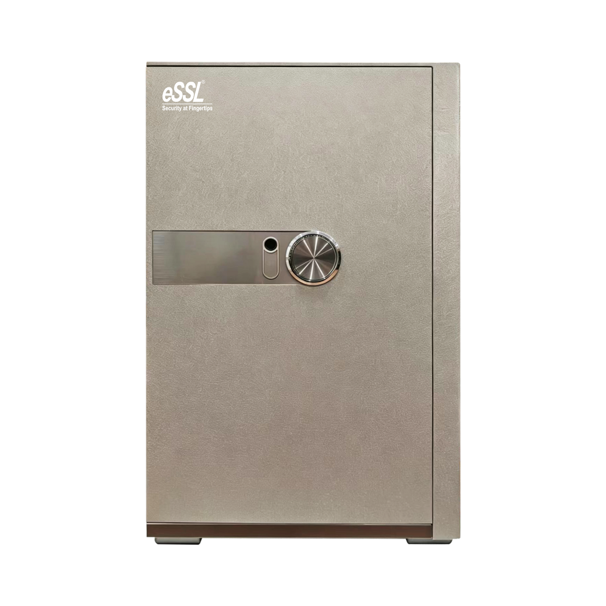 eSSL eSAFE-B-60 biometric safe locker with fingerprint sensor and password keypad, grey water-pattern finish, 60 L