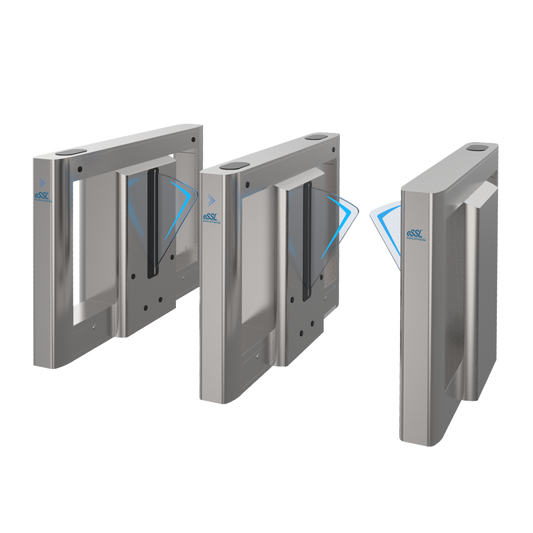 eSSL FB-E-2216 Wide Passage Flap Barrier – Premium Glass Access Control Gate