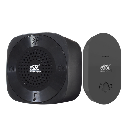 eSSL KDB-10 Wireless Plug-In Doorbell with Push Button Transmitter and Plug-In Receiver for Home, Office, Apartment and Commercial Entrance
