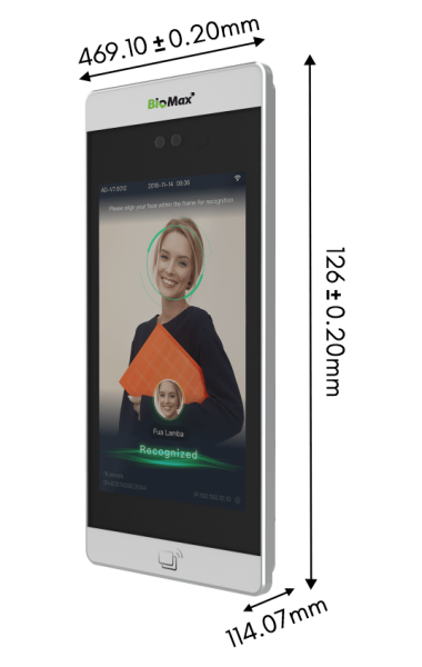 BioMax Speedface 8 AI Face Recognition Terminal – High-Speed Biometric Access